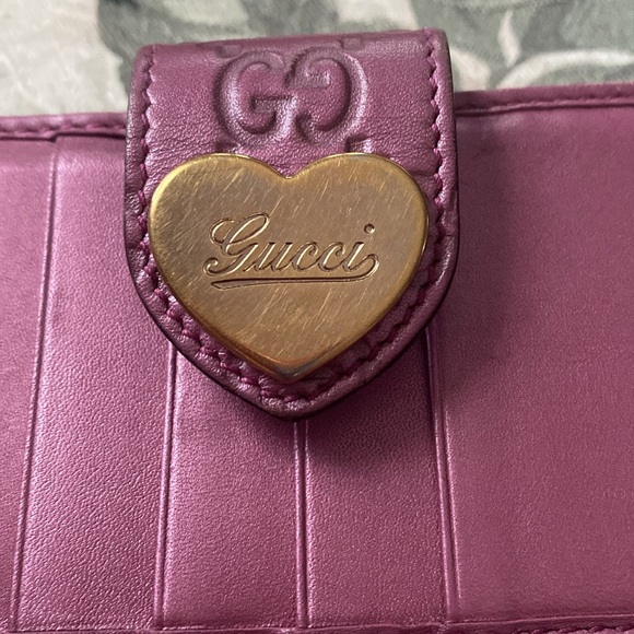 GUCCI GUCCISSIMA LEATHER HEART LONG WALLET PRETTY PRELOVED - Picture 4 of 10